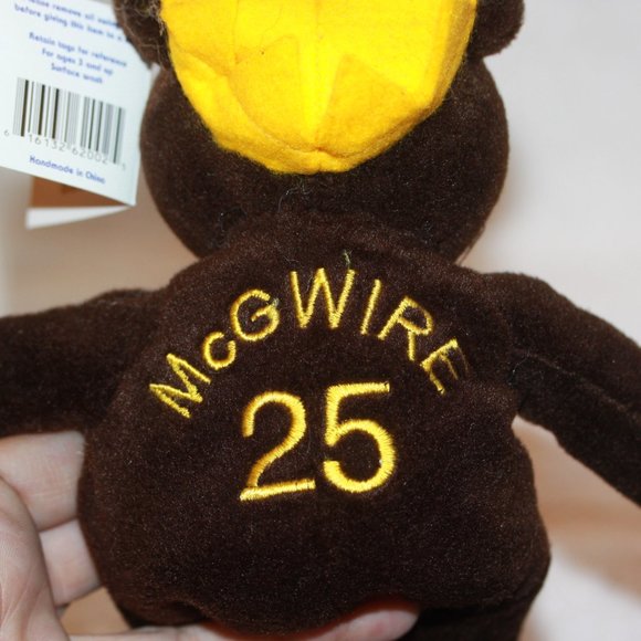 Salvino's Bamm Beano's 9" Mark McGuire #25 Baseball Bear 1998 in Plastic Cube - Picture 4 of 4